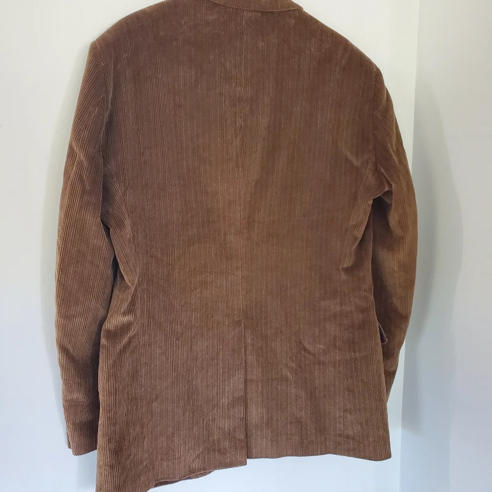 DOCKERS Men 44L Brown Corduroy Sport Coat Jacket Blazer 2 Button Office Casual